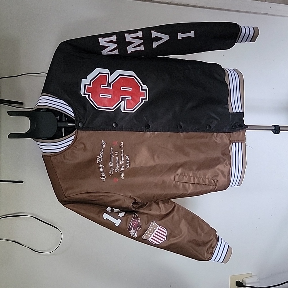 Women's Rue 21 Bomber Jacket, Color Black and Bronze, Size S
